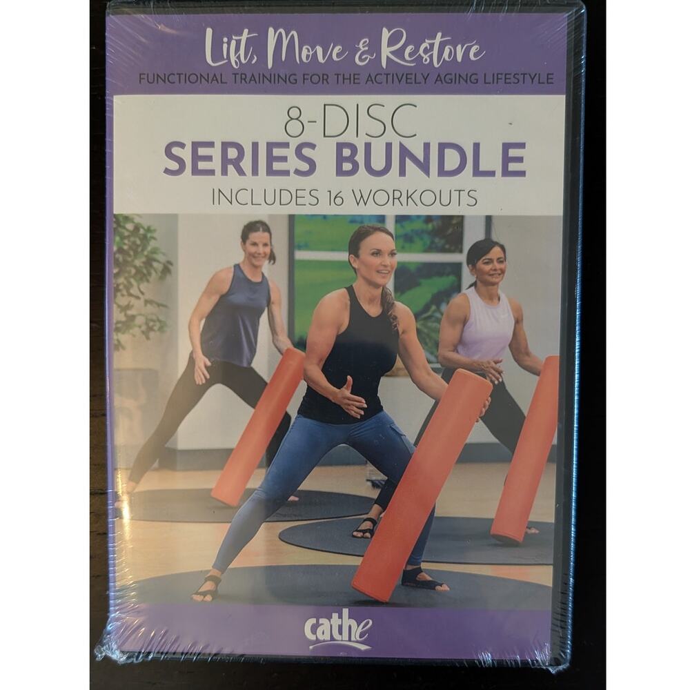Cathe Lift Move & Restore 8 Disc DVD Series 16 Workouts NEW SEALED